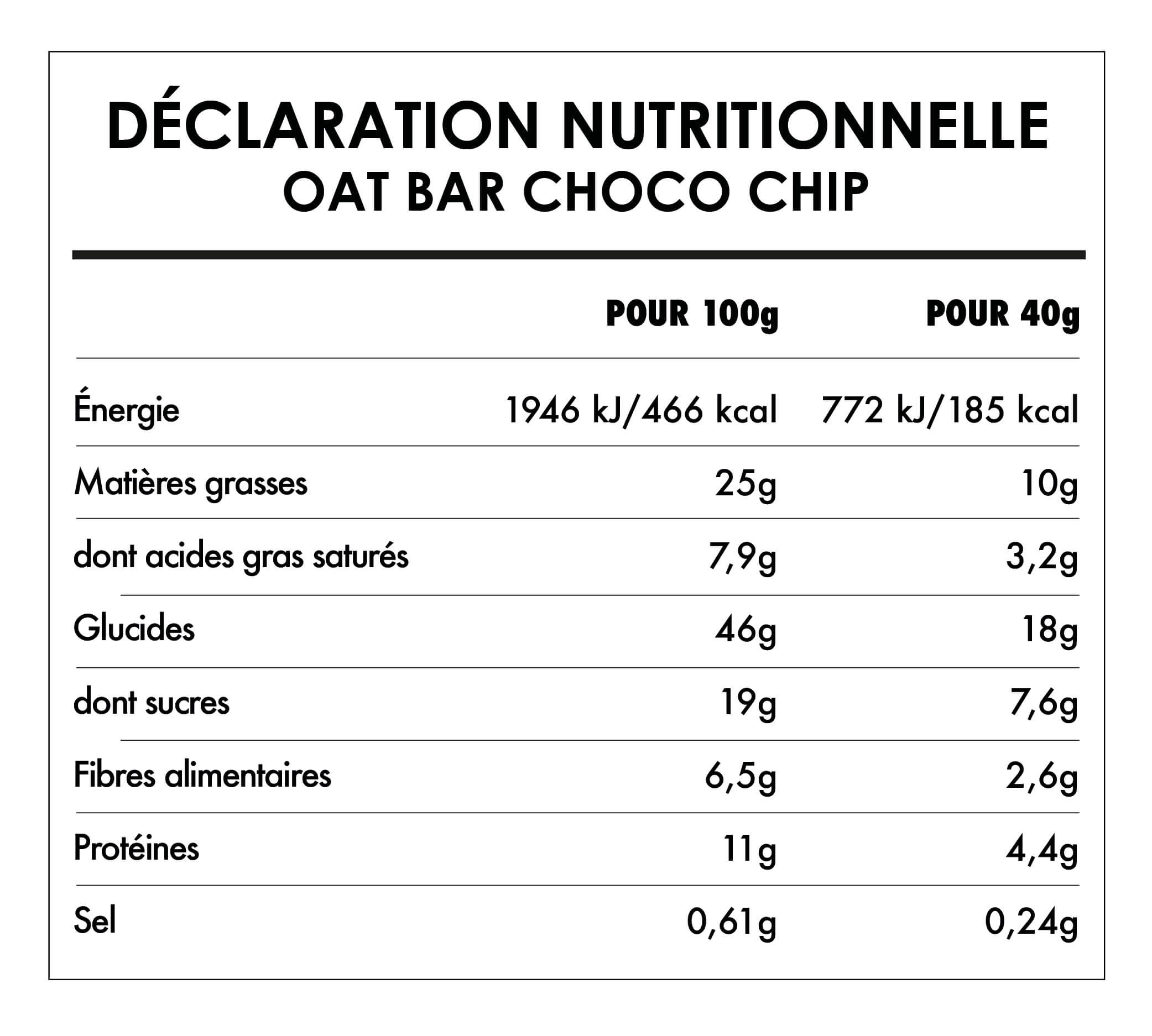 Oat Bar Choco Chip 6